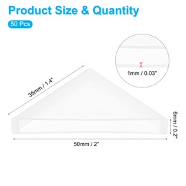 PATIKIL 35 x 35 x 6mm Corner Protectors, 50pcs Shape Triple-cornered Glass Table Corner Covers for Glass Metal Sheets Mirror Ceramic Tile White