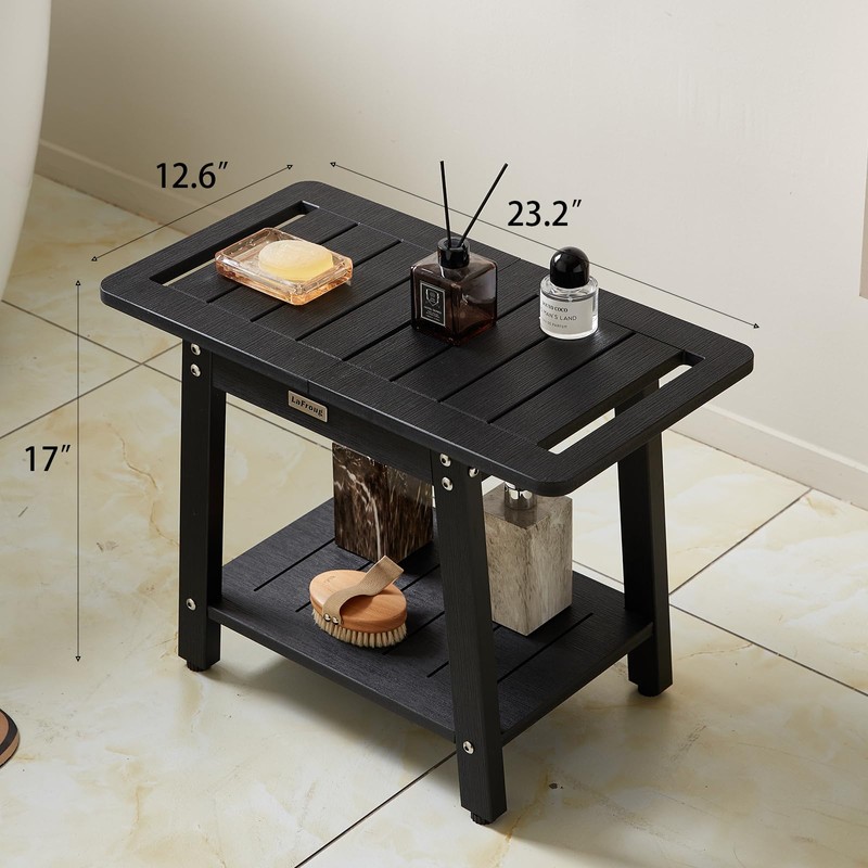 LaFroug Large Shower Stool for Inside Shower, Poly Lumber Shower