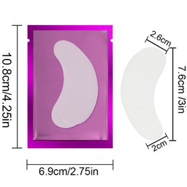 Reayou 50PACK Under Eye Pads, Lint Free Lash Extension Eye Gel Patches for Eyelash Extension,Eye Beauty Tool (Purple)