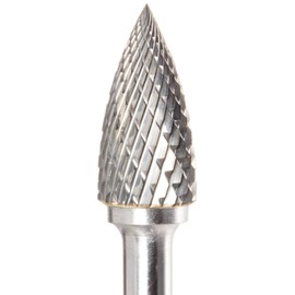 Drill America SG-5 Carbide Burr/Rotary File Tree Pointed-End Double Cut for Die Grinder 1/2" Dia. x 1" Cut Length with 1/4" Shank and 2-3/4" Overall Length, DUL Series