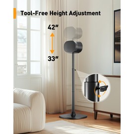 Perlegear Speaker Stand for Sonos Era 300, Adjustable Height 33”-42”, Sonos Era 300 Surround Sound Speaker Stand, Floor Speaker Stand Supports up to 13.2 lbs with Cable Management, Pair, PGSS14