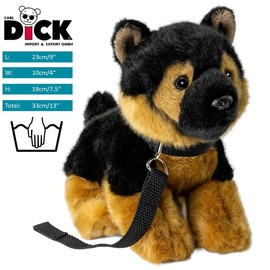 Carl Dick German Shepherd Puppy with Lead, Dog, Plush Toy, Cuddly Toy, Approx. 21 cm, 3486