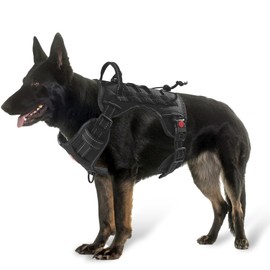 PET'S HUB Large Dog Harness, No Pull Pet Harness With 2 Lead Clips, Soft Padded Dog Vest Harness, Reflective & No-Choke Control Handle. (Black, Extra-Large)