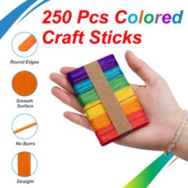 4.5 Colored Popsicle/Craft Sticks - Box of 250ct