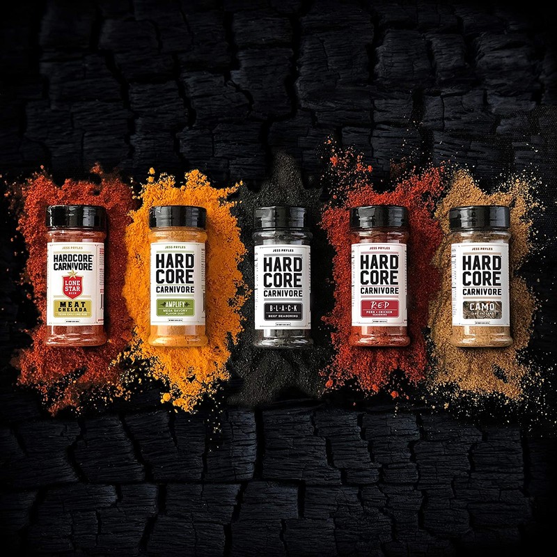 Hardcore Carnivore Red: pork, chicken & BBQ seasoning (Large Shaker)