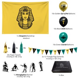 Hades Party Decoration Box Egyptain - Ancient Egyptian Wall Window Table Decorations - Egypt Balloons Garlands Banner Backdrop Decor - Party Supplies for Kids and Adults- Birthday Party Box