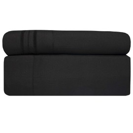 1800 Thread Count Sheet Set – Soft Egyptian Quality Brushed Microfiber Hypoallergenic Sheets – Luxury Bedding Set with Flat Sheet, Fitted Sheet, 2 Pillow Cases, King, Black