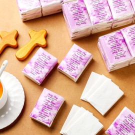 Christian Facial Tissues Pocket Size Facial Tissues with Bible Verse Wallet Tissues Travel Tissues Pocket Tissues Travel Size 3 ply Individual Tissue Packs for Wedding Graduation Ceremony (60)