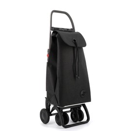 ROLSER I-Max Tweed 4 Wheel 2 Swivelling Foldable Shopping Trolley - Black