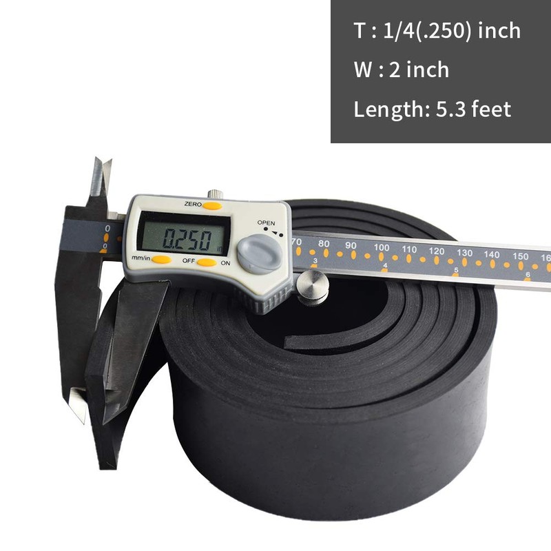 DOBTIM Neoprene Rubber Strips 1/4 (.250)" Thick X 2" Wide