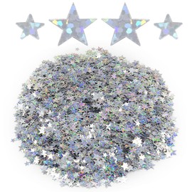 Yosawa 60g/2.1oz Star Confetti Star Shape Sequins Glitter Star Table Confetti for Wedding Birthday Party(XZX/Glitter Silver)
