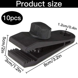 GEARMAX 20 Pieces Multifunctional Tent Tarpaulin Clips Set Tent Clamp Crocodile Mouth Clip Accessories Tent for Camping, Boat Covers, Awnings, Banners, 10 Tied Ropes and 10 Tent Tarpaulin Clips