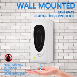 Jewaytec Automatic Liquid Hand Sanitizer Dispenser Wall Mounted, Commercial Touchless Soap Dispenser, Refillable Sensor Hands-Free Dispenser for Office Hotel School Restaurant, 33oz/1000ml