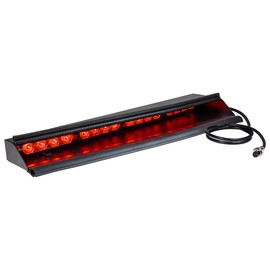 LAMPHUS SolarBlast 18" 16-Watt LED Emergency Visor Light - Passenger Side [Universal Fit] [48 Flash Patterns] [12.5 ft Cord] Interior Dash/Windshield LED Strobe Light Bar - Red