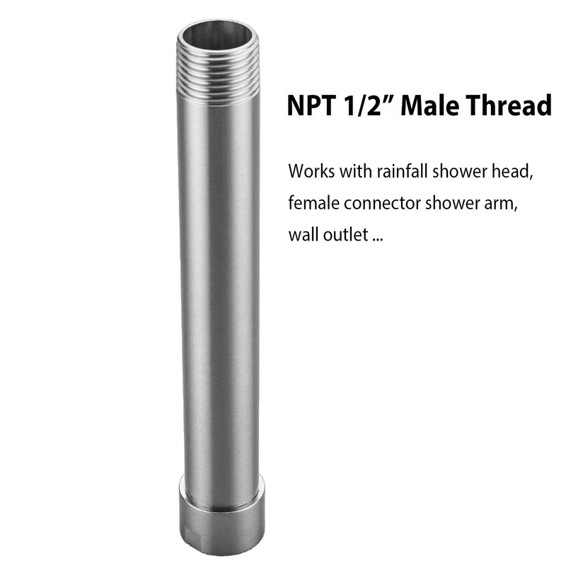 Shower Arm Extender 8 Inch Shower Head Extension, Brushed Nickel