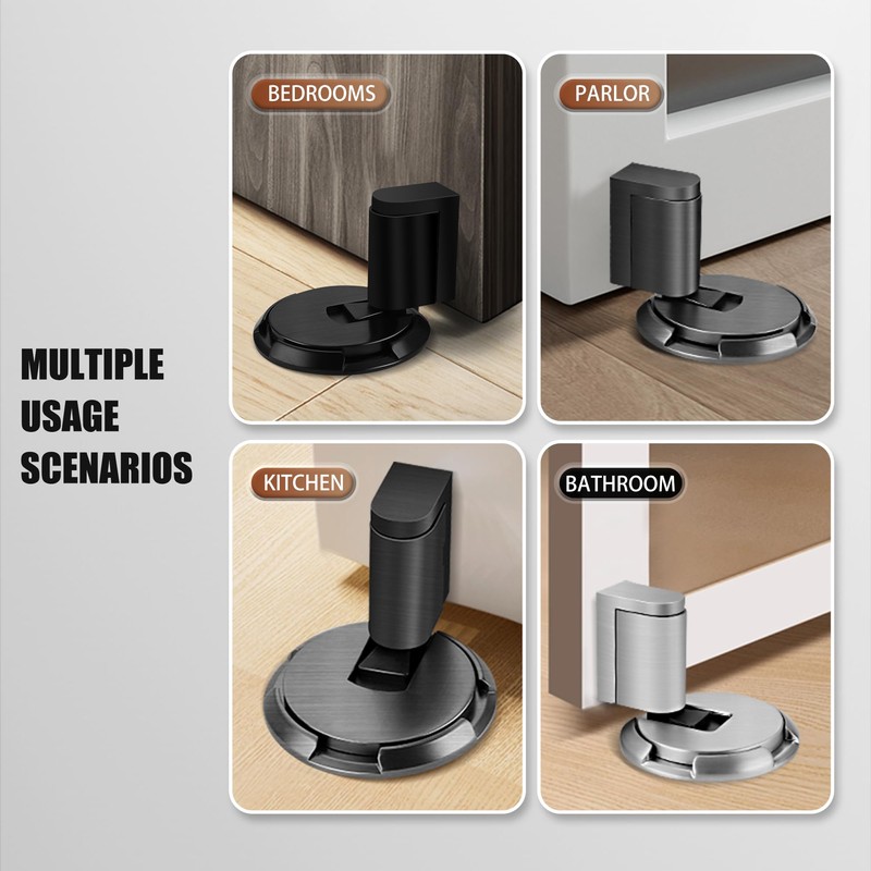 VACNEA Windproof Door Stopper, Mechanical Heavy Duty Adjustable Height Door