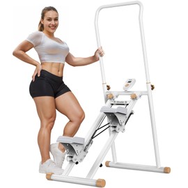 Niceday Steppers for Exercise at Home, Stair Stepper with Handlebar, Stair Climber, Stair Master with 300LBS Loading Capacity (White)