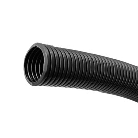 MGI SpeedWare Corrugated Non-Split Conduit, Black Wire Tubing for High-Temperature Automotive Harness and Indoor Outdoor Wire Management - 10ft Length (Inner Diameter 1/2")
