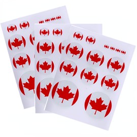NEGNME 3 PCS Canada Flag Sticker Canadian Decal in Multiple Sizes 11.7 x 8.3 Inches (Canada red, Circle 11.7 x 8.3 Inches)