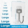Stainless Steel Large Adhesive Hooks (8 pcs) - 22Ib/10KG Max,