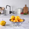 LINYTHER Ceramic Fruit Bowl With Holes, Blue And White Porcelain