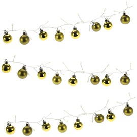 com-four® LED light chain with Christmas balls and timer - illuminated ball garland for an atmospheric Christmas decoration - Christmas decoration for the Christmas tree (01 pieces - gold-colored)