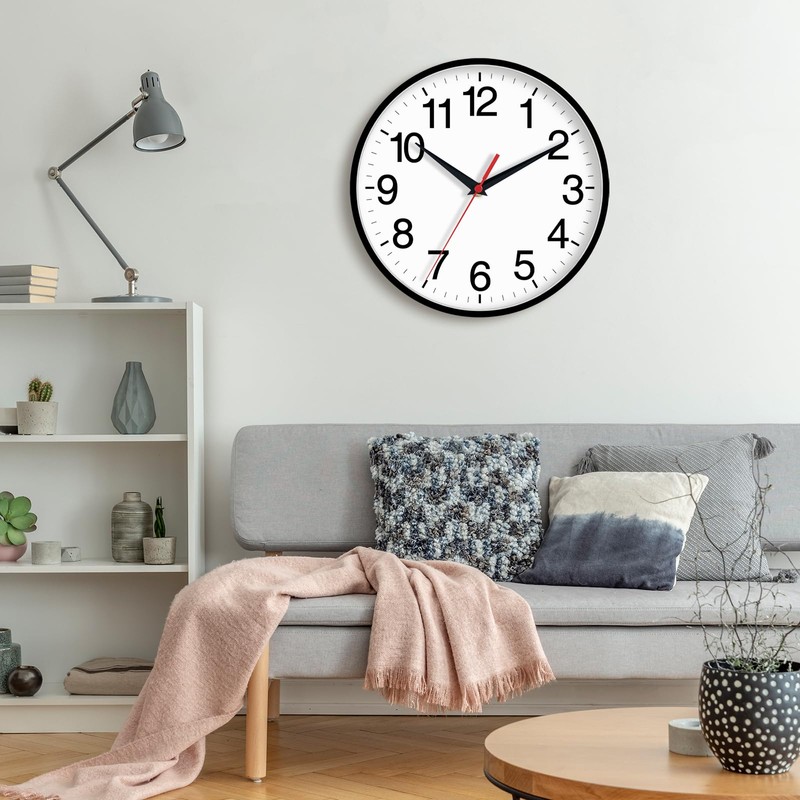 Rohioue 18 Inch Wall Clock, Modern Battery Operated Wall Clocks,