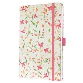 SIGEL J5307 Jolie Weekly Planner 2025, Design Bloom Pink, 13,5 x 20,3 cm, hardcover, 174 Pages, Beige, Pink