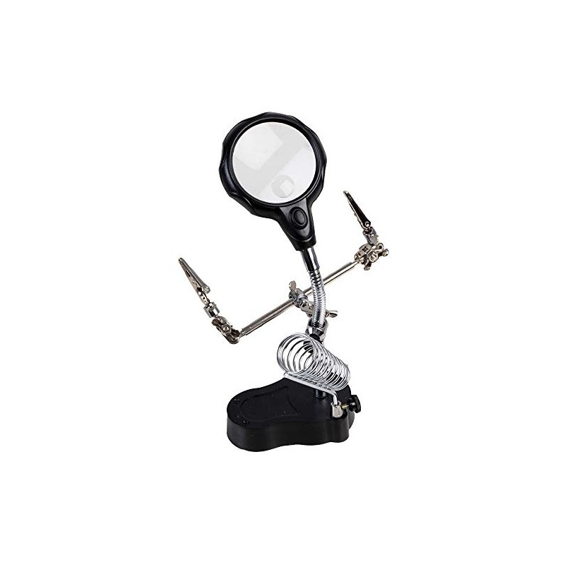 Duratool D03304 LED Magnifying Lamp with Third Hand Tool &