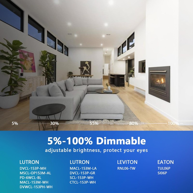 LVWIT 4 inch LED Recessed Lighting, Slim Can Lights with