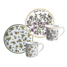 Twig New York Forget Me Not &amp; Daisy Chain Bloom Dessert Set / 트위그뉴욕 포겟미낫&데이지체인 블룸 디저트세트
