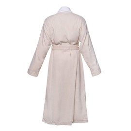 CHADSWORTH & HAIG Ultimate Doeskin Brushed Microfiber Bathrobe Lined In Terry. Luxury Spa & Hotel Bathrobe for Women & Men EGGSHELL/WHITE M