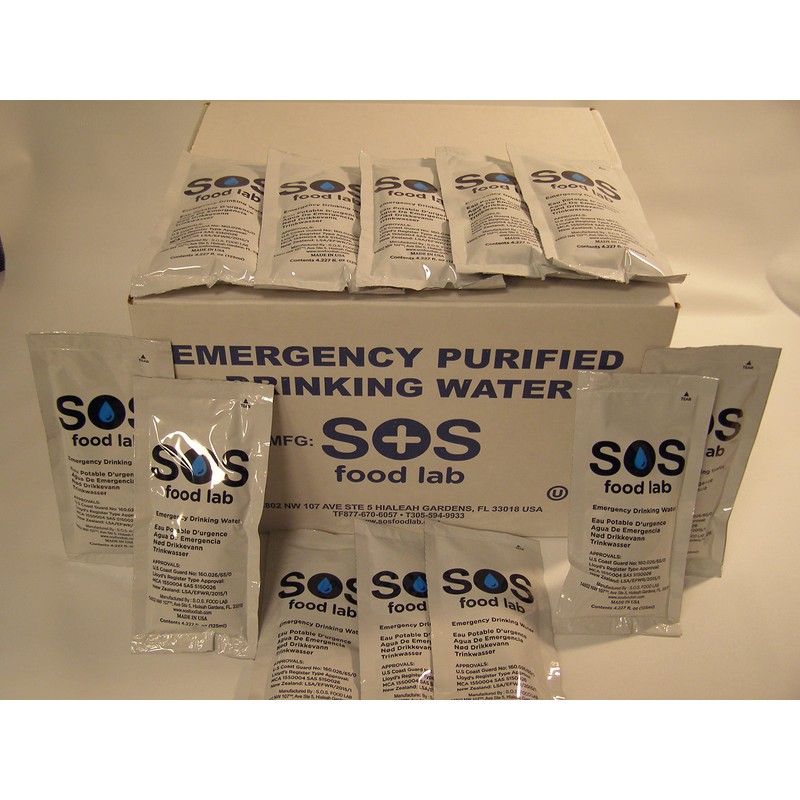Emergency Drinking Water 96 Packets case 4.227 Oz. Each.