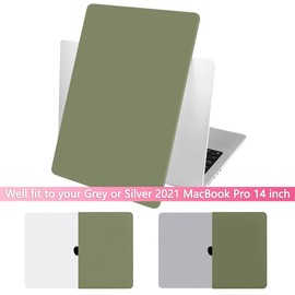 Batianda Case for New MacBook Pro 14 inch 2024 2023 Release M4 M3 M2 Pro/Max Chip, Plastic Hardshell with Keyboard Cover & Screen Protector, Avocado Green