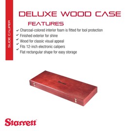 Starrett Deluxe Wood Case for 12" Gage - 2" Height, 18.3" Length, 6.6" Width- 946