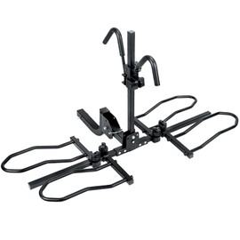 2-Bike Rack Hitch Mount Platform - Bike Racks for Bikes, Electric eBikes, Fat Tire, Road Bikes and MTB, Tilting Folding E-Bike Rack for Car SUV Pickup Truck RV Camper - 2 inch Receiver