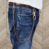 H.N.Z hzwc-013-018 Men's Wallet Chain, Brass Wallet Chain, Gold, Brass