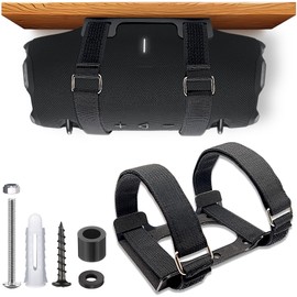 Metal Wall Mount compatible for jbl Xtreme 5, xtreme 4 Portable Speaker for Jet Ski/Snowmobile/Boat/PWC's, secure holder Wall Bracket with adjustable strap for jbl xtreme3,2 for Ceiling (black)