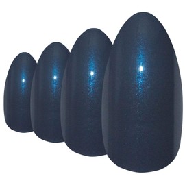 False Nails by Bling Art Grey Glitter Almond Stiletto 24 Fake Long Acrylic Tips