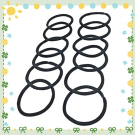 RIKWOG 50 Pcs Black Hair Ties for Thick Straight Curly Hair, 4mm Elastic Hair Bands Ponytail Holders for Girls Women Kids Men