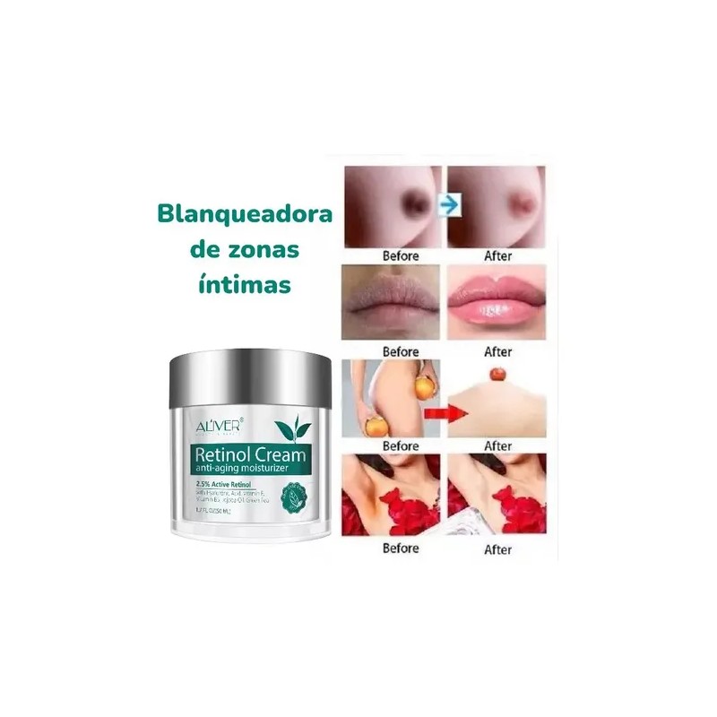 Crema Retinol Aliver 50ml Antiedad Noche Hipoalergénica Para Rostro
