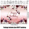 Burgundy Flower Happy Birthday Photography Backdrops 72.8x43.3inch Rose Gold Glitter