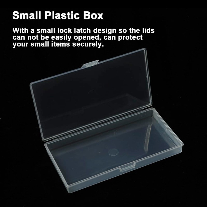 Eleanly 4 Pcs Small Plastic Box Rectangular Empty Mini Clear