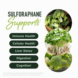 50MG Sulforaphane Supplement from Broccoli Sprouts | NRF2 Activation, Cellular Health & Immune Support | Glucoraphanin, Myrosinase & Antioxidants | Third-Party Tested | 60 Broccoli Seed Microbeadlets
