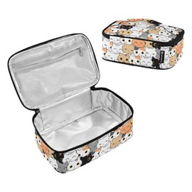 Sletend Cat Cute Reusable Lunch Bag Small Tote Lunch Box, Portable Lunch Bag for Men and Women Mini Kids Lunch Bag Insulated Lunch Bags Bento Bag for School Work Trips