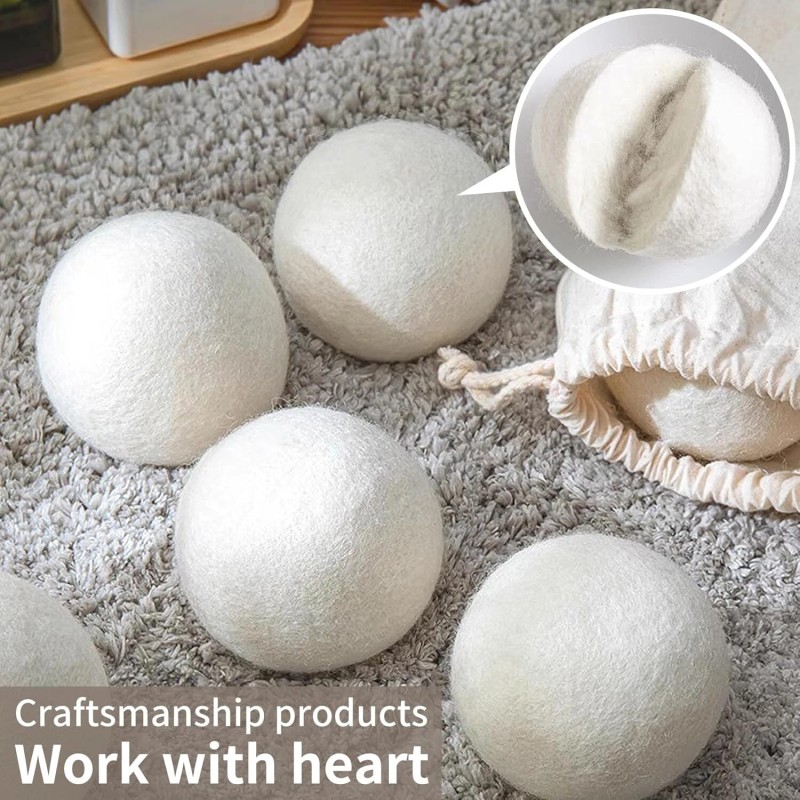 Reusable 100% New Zealand Wool Dryer Balls - Fluffier, Softer
