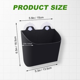 LncBoc Magnetic Storage Organizer for Refrigerator: Fridge Silicone Organizer Storage Bag Non-drilling & No Glue, Organizer Hanging Storage Containers for Fridge Kitchen Office(black)