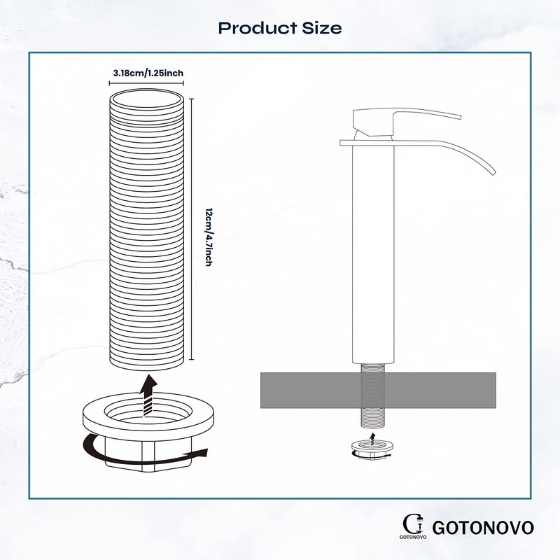 gotonovo Faucet Fittings Nipple Locknut Kit Extension Threaded Pipe Longer