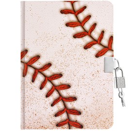 WERNNSAI Kids Diary for Boys Sport Journal - Kids Luminous Journal Travel Diary, School A5 Lined Memos Writing Drawing Notepad with Lock and Keys, Baseball Notebook Birthday Christmas Gift