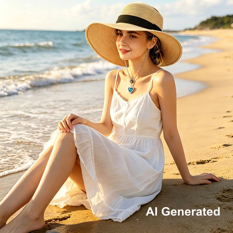 [AOAODIMP] Rhinestone Heart Hat Chin Cord Adjustable Chain Hat Strap